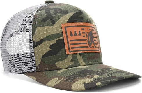 Funny Cap，Fishing in the Wild， Leather Patch Adjustable Baseball Hat,Gift for Dad/Husband,Trucker Hats for Outdoor Camo in Saudi Arabia