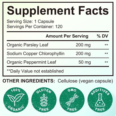 Body Deodorizing Supplement, (120 Capsules) Chlorophyll Capsules for Body Odor, Fresh Breath, Natural Odor Control Chlorophyll Pills for Men & Women,Vegan in Saudi Arabia