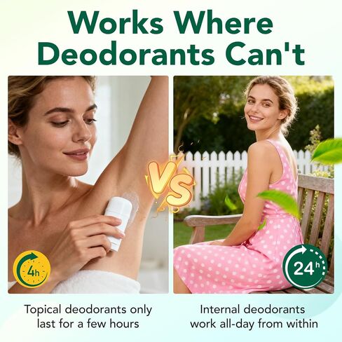 Body Deodorizing Supplement, (120 Capsules) Chlorophyll Capsules for Body Odor, Fresh Breath, Natural Odor Control Chlorophyll Pills for Men & Women,Vegan in Saudi Arabia