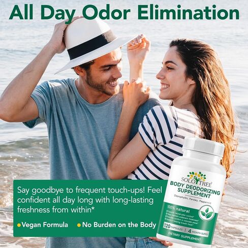 Chlorophyll Capsules - Body Deodorizing Supplement for Women & Men | Natural Internal Deodorant Tablets | Reduce Odor in Underarms, Intimate Areas & Oral | Vegan​​ | 120 Count in Saudi Arabia
