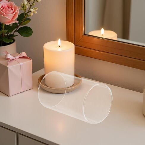 MAGICLULU زجاج شمعة الظل غطاء 6x20 سنتيمتر أسطواني زجاج عمود شمعة حامل للديكور المنزل والقطع المركزية للطاولة in Kuwait