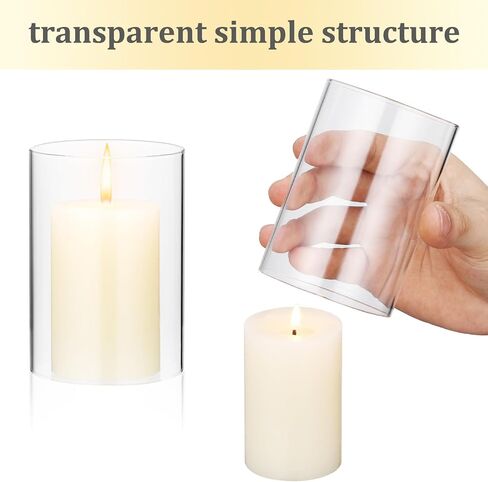 NUOBESTY Glass Candle Shade Cylindrical Glass Cylinder Candle Holder 7x10cm for Home Decor and Party Use in Saudi Arabia
