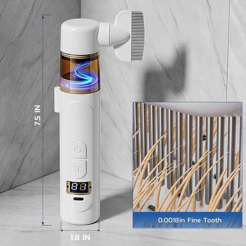 Electric Lice Comb, 2 in 1 Lice Vacuum Comb Rechargeable Multifunctional Metal Removal Flea Brush Kit for Cat Dog All Hair in Saudi Arabia