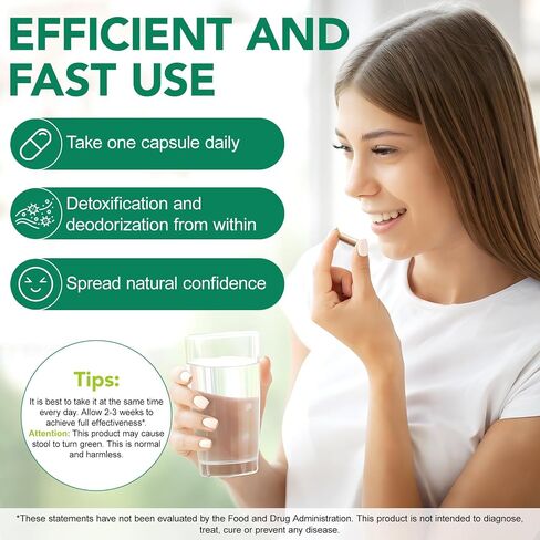 Chlorophyll Body Deodorizing Supplement 120Pcs for Digestion/Gut Health Support, Internal Deodorant Capsules for Overall Freshness, Underarms, Intimate Areas, Private Parts, Natural & Safe Formula| in Saudi Arabia