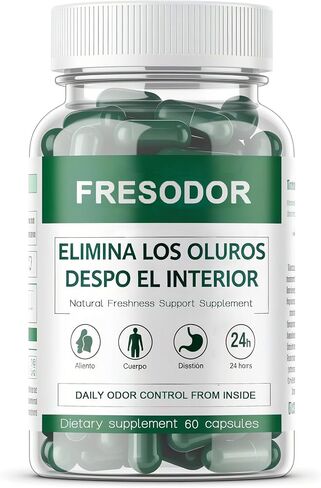 Fresodor para Mal Aliento Capsules, Internal Deodorant Capsules, Body Deodorizing Freshness Support, Chlorophyll Pills Odor Contro 60 Count in Saudi Arabia