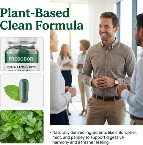 Fresodor para Mal Aliento Capsules, Internal Deodorant Capsules, Body Deodorizing Freshness Support, Chlorophyll Pills Odor Contro 60 Count in Saudi Arabia
