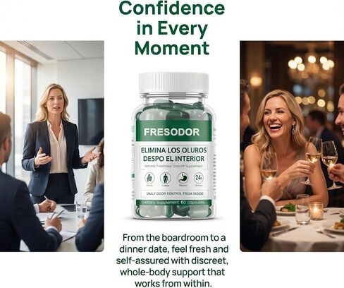 Fresodor para Mal Aliento Capsules, Internal Deodorant Capsules, Body Deodorizing Freshness Support, Chlorophyll Pills Odor Contro 60 Count in Saudi Arabia