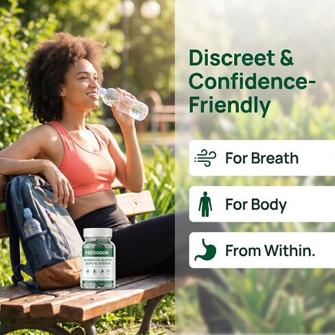 Fresodor para Mal Aliento Capsules, Internal Deodorant Capsules, Body Deodorizing Freshness Support, Chlorophyll Pills Odor Contro 60 Count in Saudi Arabia