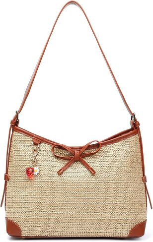 Herald Straw Woven Purse for Women, Summer Beach Hobo Raffia Crossbody Bag Shoulder Handbag Tote with Adjustable Strap in Saudi Arabia