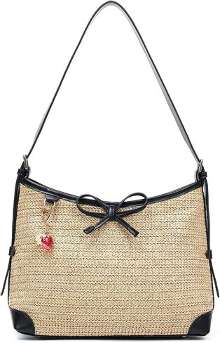 Herald Straw Woven Purse for Women, Summer Beach Hobo Raffia Crossbody Bag Shoulder Handbag Tote with Adjustable Strap in Saudi Arabia