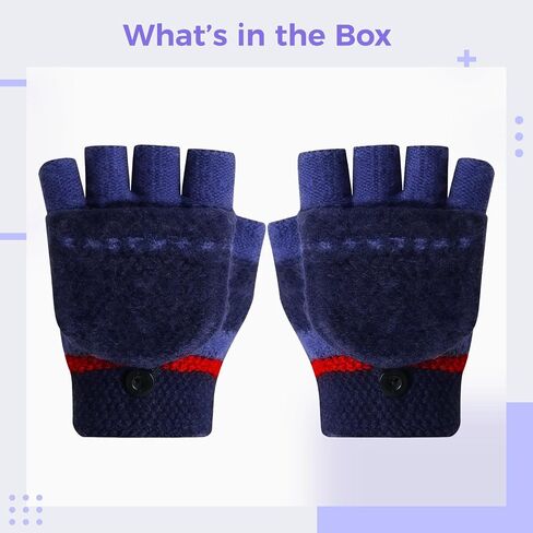 Fingerless Gloves Fashion Thick Knit Half Finger Mittens Flip Top Gloves for Kid in Kuwait