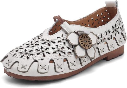 Women's Flat Shoes Round Toe Fashion Loafers Comfort Leather Non-Slip Walking Shoes in Kuwait