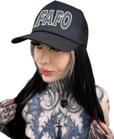 The Drive Clothing "FAFO Hat for Men & Women | Funny Offensive Fitted Baseball Cap | Structured Streetwear Curved Bill Cap | Bold Statement Urban Casual Headwear | Grey & White in Saudi Arabia