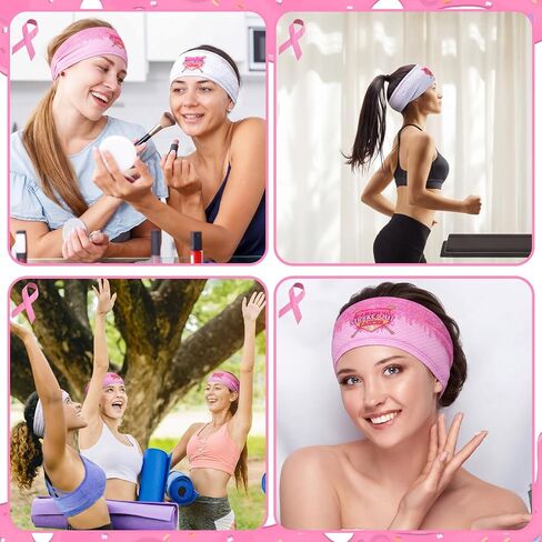 Thiccywoov 8 Pcs Drip Ice Cream Baseball Headbands Cancer Awareness Headbands Strike Out Baseball Breast Cancer Head Band Elastic Wide Headwraps Non Slip Hair Accessories Sports Running for Women Men in Kuwait