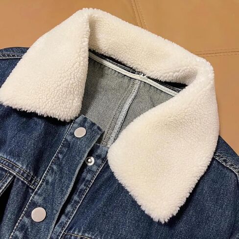 Sherpa Faux Shearling Detachable False Collar Removable Fake Collar for Denim Jacket Coat Winter Warm Accessory in Saudi Arabia