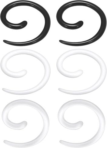 14-00G Ears Gauges Tunnels Plugs for Women Acrylic Spiral Snail Ear Gauge Septum Stretching Kit Earring Expander Stretcher Earrings Piercing Jewelry for Women Men in Saudi Arabia