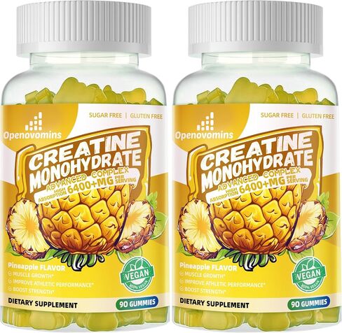 Creatine Monohydrate Gummies Complex for Men & Women -Advanced Formula W/L-Taurine + Vitamin B12, Sugar Free Chewable Supplement,90 Strawberry Gummies in Kuwait