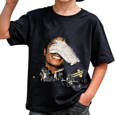 Handmade The King of Pop MJ Shirt, Pop Music Legend Tee, Retro Vintage Graphic Michael T-Shirt, Jackson MJ Shirt Unisex Adults Kids Youth Multicolor in Kuwait
