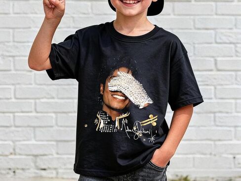 Handmade The King of Pop MJ Shirt, Pop Music Legend Tee, Retro Vintage Graphic Michael T-Shirt, Jackson MJ Shirt Unisex Adults Kids Youth Multicolor in Kuwait