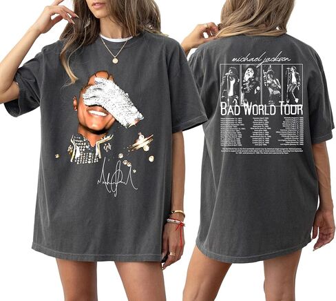 Vintage Music Legend Graphic T-Shirt, Comfort Color Retro Pop Icon Inspired Tee, Front & Back Concert Style Shirt, Classic Performer Fan Gift Multicolor in Kuwait