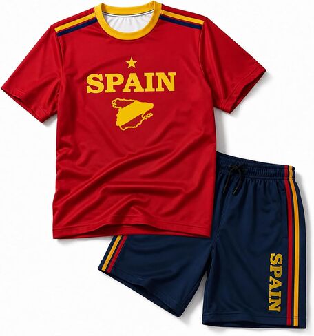 Men's National Flag Soccer T Shirt and Shorts Set Nation Pride Athletic Sportswear Match Day Fan Lightweight Summer in Saudi Arabia