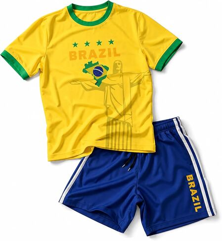 Men's National Flag Soccer T Shirt and Shorts Set Nation Pride Athletic Sportswear Match Day Fan Lightweight Summer in Saudi Arabia