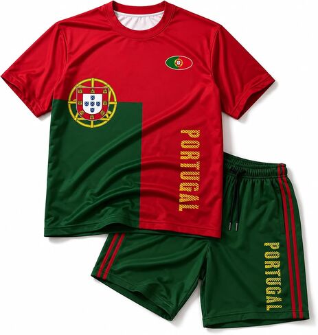 Men's National Flag Soccer T Shirt and Shorts Set Nation Pride Athletic Sportswear Match Day Fan Lightweight Summer in Saudi Arabia