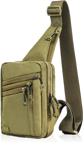 Jessie&James SwiftPack Tactical Nylon Sling Bag for Men, Quick-Draw CCW Crossbody Bag, EDC Mens Chest Bag for Outdoor in Kuwait