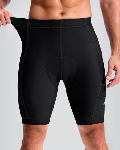 Bikewa Men's 4D Padded Cycling Shorts with Zipper Pockets Reflective Bike Biking Bicycle Shorts for Men in Saudi Arabia