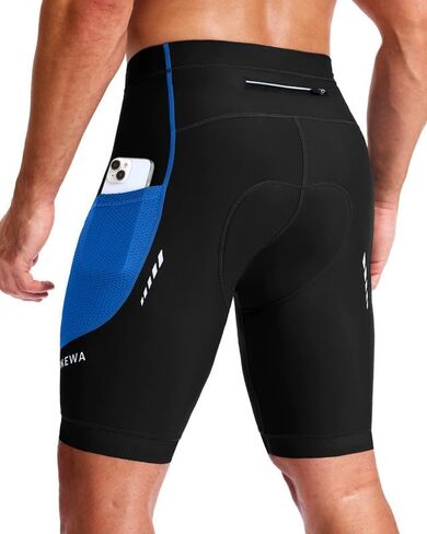 Bikewa Men's 4D Padded Cycling Shorts with Zipper Pockets Reflective Bike Biking Bicycle Shorts for Men in Saudi Arabia
