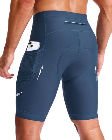 Bikewa Men's 4D Padded Cycling Shorts with Zipper Pockets Reflective Bike Biking Bicycle Shorts for Men in Saudi Arabia