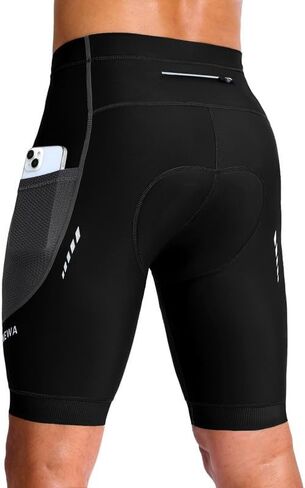 Bikewa Men's 4D Padded Cycling Shorts with Zipper Pockets Reflective Bike Biking Bicycle Shorts for Men in Saudi Arabia