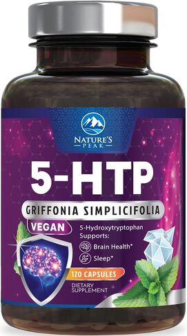 مكمل 5-HTP - قوة إضافية 5HTP (5-هيدروكسيتريبتوفان) جريفونيا سيمبليسيفوليا 200 مجم لكل وجبة - 5HTP يدعم النوم المريح والهدوء الطبيعي وصحة الدماغ - معبأة في زجاجات في الولايات المتحدة الأمريكية - 120 كبسولة in Kuwait