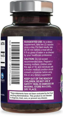 مكمل 5-HTP - قوة إضافية 5HTP (5-هيدروكسيتريبتوفان) جريفونيا سيمبليسيفوليا 200 مجم لكل وجبة - 5HTP يدعم النوم المريح والهدوء الطبيعي وصحة الدماغ - معبأة في زجاجات في الولايات المتحدة الأمريكية - 120 كبسولة in Kuwait