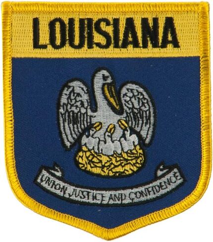 Ace World Mid State Flag Embroidered Patch Shield - Louisiana W01S12D in Kuwait