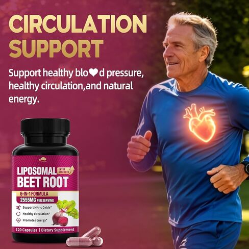 VPKIN Beet Root Capules,2555mg Beets Supplements for Nitric Oxide, for Heart & Circulation Support - Olive Leaf, Hawthorn Berry,Vegan,120 Capsules(Pack of 1) in Saudi Arabia