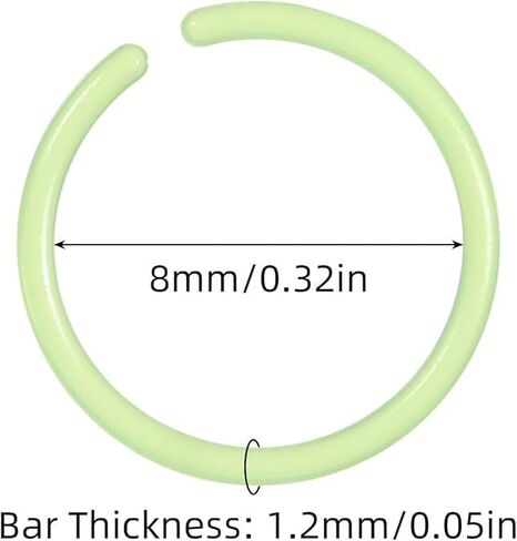 16 PCS Plastic Nose Rings for Surgery, Colored Flexible Noses Ring Hoop, Bioplastic Bendable Clear Nose Studs Nostril Piercing Retainers Jewelry for Women Men in Saudi Arabia