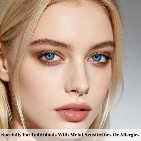 intera 53pcs Clear Piercing Retainers for Surgery Work Bioflex Plastic Nose Rings Earrings Septum Retainer Clear Piercings for Belly Rings Eyebrow Lip Cartilage Tragus Industrial Bar in Saudi Arabia