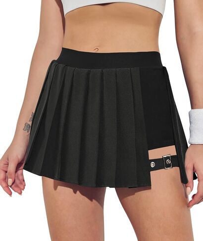 Yousify Pleated Skirts for Women High Waisted Tennis Skirts Adjustable Buckle Athletic Golf Skorts Skirts with Shorts in Kuwait