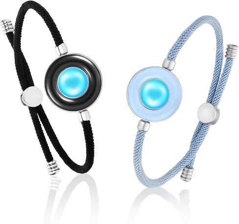 TOTWOO Long Distance Touch Bracelets for Couples, Vibration & Light up for Love Couples Bracelets | Long Distance Relationship Gifts for Girlfriend Bluetooth Pairing Jewelry in Saudi Arabia
