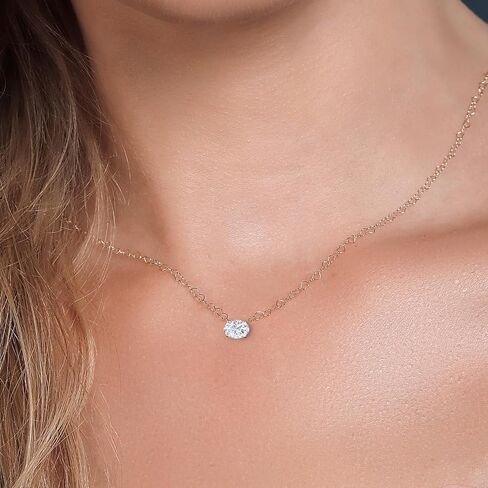 Gem Stone King 14K Yellow Gold Gemstone Birthstone Pendant Necklace for Women | Oval 9X7MM | With 18 Inch 14K Gold Heart Chain in Kuwait