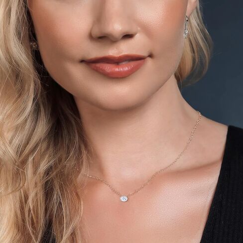Gem Stone King 14K Yellow Gold Gemstone Birthstone Pendant Necklace for Women | Oval 9X7MM | With 18 Inch 14K Gold Heart Chain in Kuwait