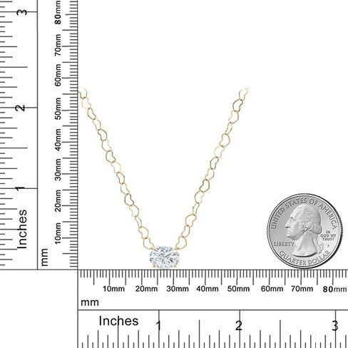 Gem Stone King 14K Yellow Gold Gemstone Birthstone Pendant Necklace for Women | Oval 9X7MM | With 18 Inch 14K Gold Heart Chain in Kuwait
