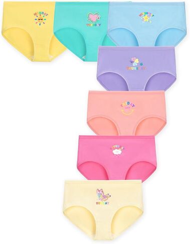 WELAKEN Girls' Underwear Tag-Free Soft Cotton Panties Briefs for Toddlers & Kids 7-Pack in Kuwait