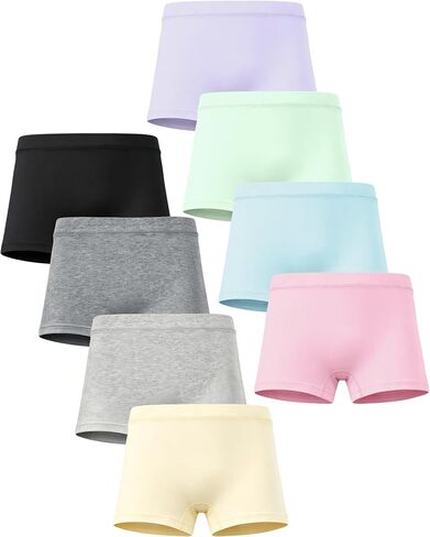 Phennie's Girls Boyshorts Underwear Soft Cotton Teen Girls Kids Briefs Safety Panties for Dress - Pack of 8 in Saudi Arabia