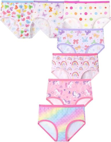 WELAKEN Girls' Underwear Tag-Free Soft Cotton Panties Briefs for Toddlers & Kids 7-Pack in Kuwait