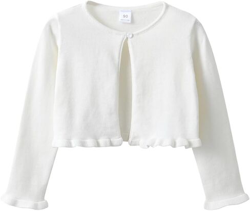 NewL Little Girls Knit Long Sleeve Button Closure Bolero Cardigan Shrug Ruffle Design in Kuwait