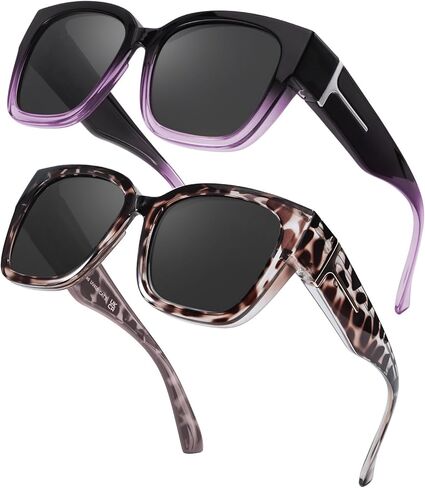 FIMILU Oversized Fit Over Sunglasses for Women, Polarized Trendy Ergonomics Sun Glasses High-Definition UV Protection 2Pack in Saudi Arabia