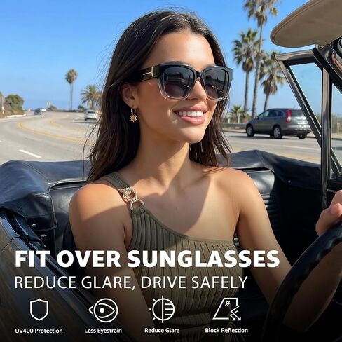 FIMILU Polarized Sunglasses Fit Over Glasses for Women, Oversized Square Sunglasses for Driving & Outdoor UV400 Protection in Saudi Arabia