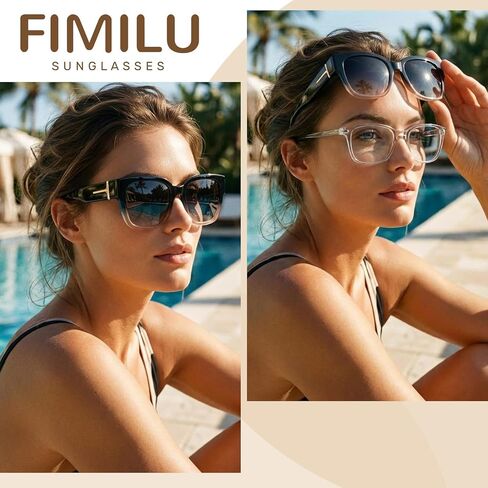 FIMILU Polarized Sunglasses Fit Over Glasses for Women, Oversized Square Sunglasses for Driving & Outdoor UV400 Protection in Saudi Arabia